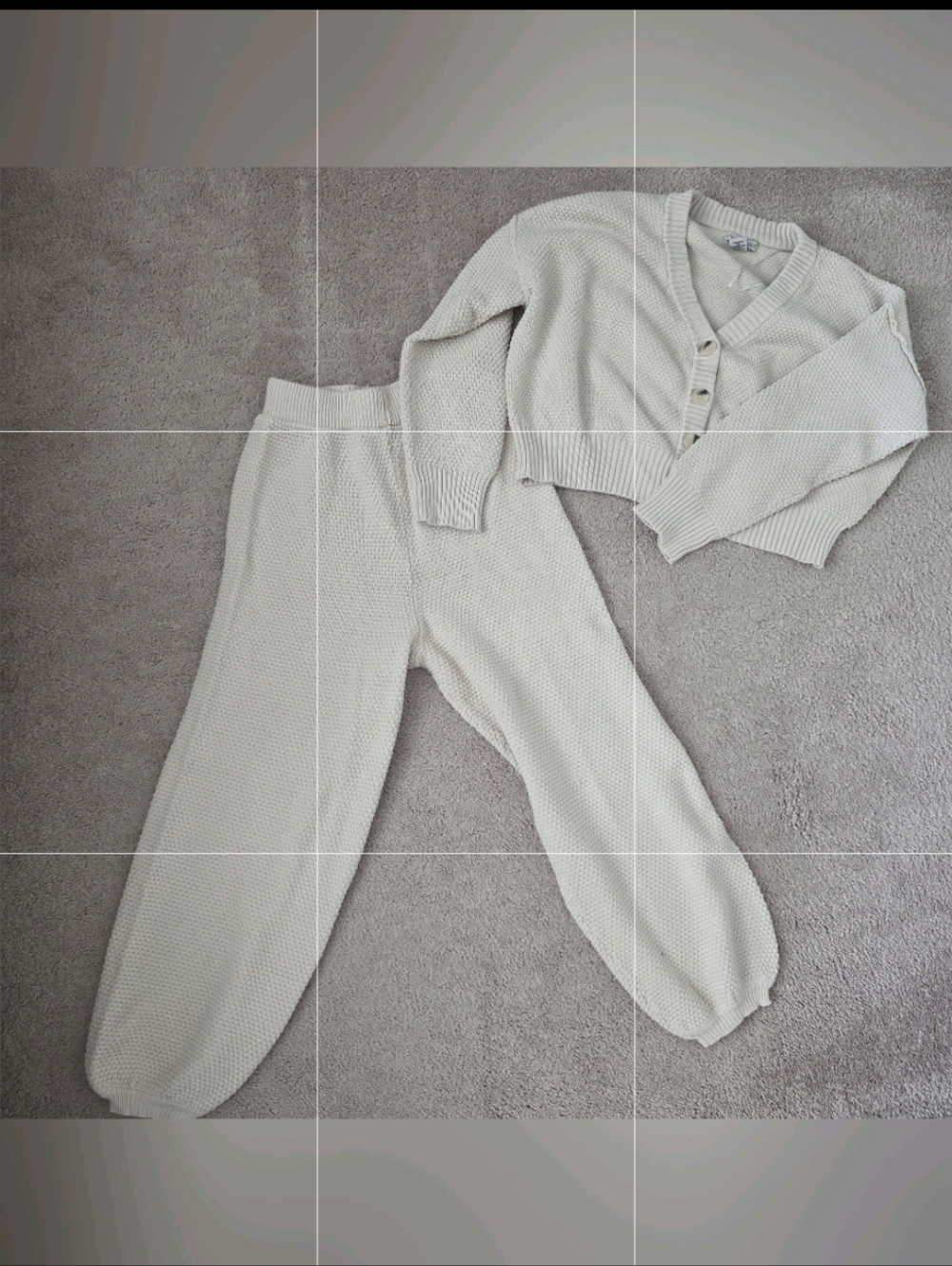 Sincerely Jules Cream Knit Sweatshirt And Jogger Set